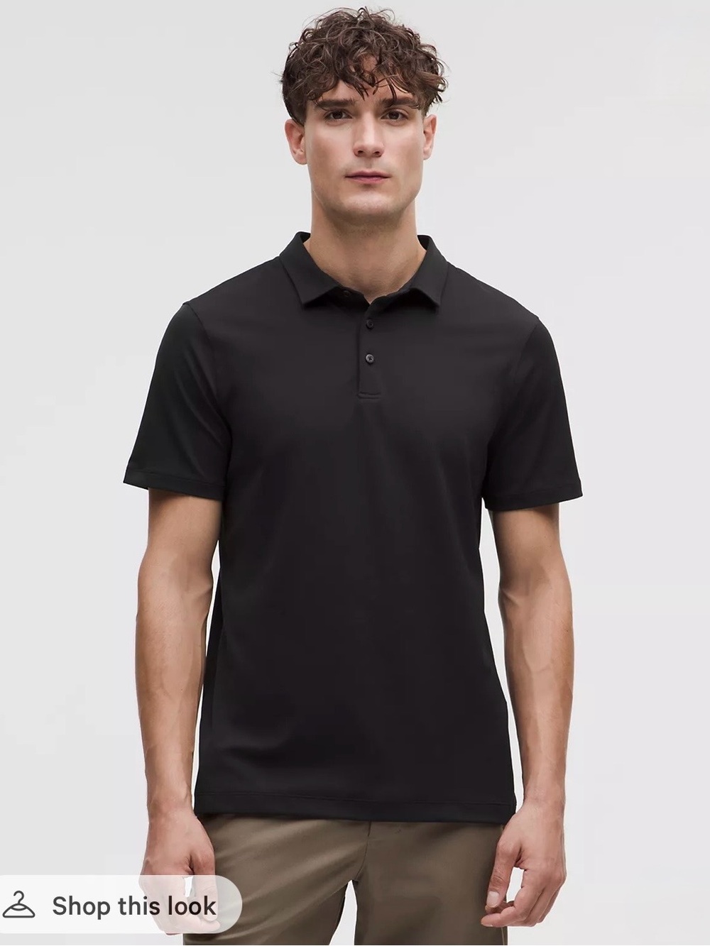 lululemon athletica Black Short-Sleeve Polo